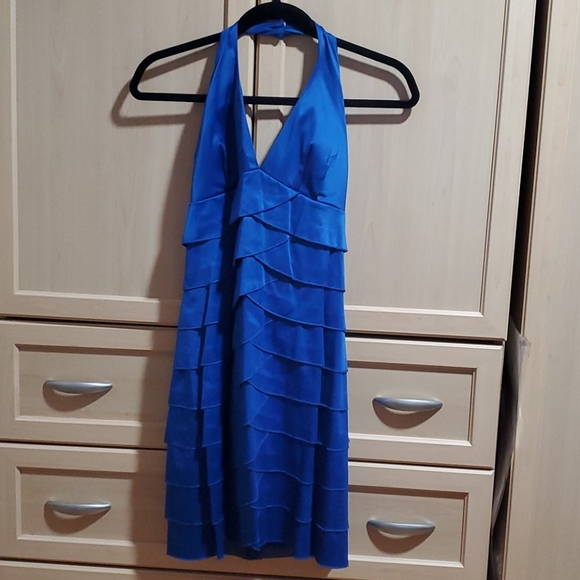 Blue Ruffled Haltered Party Dress - Picture 1 of 2